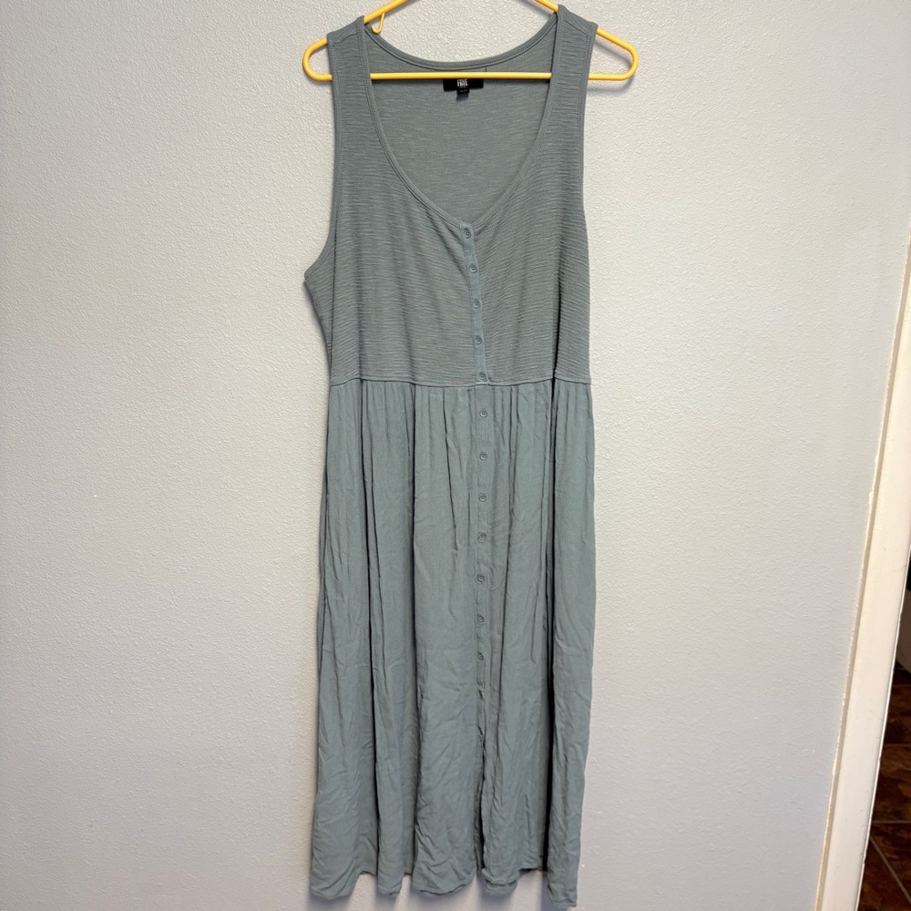 Frye Sage Green Ribbed Button Down MaxiDress  XXL